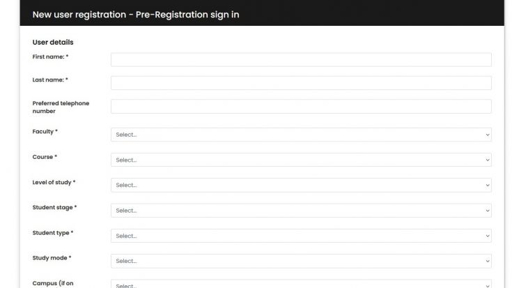 Step 3 - TargetConnect Complete New Registration Form