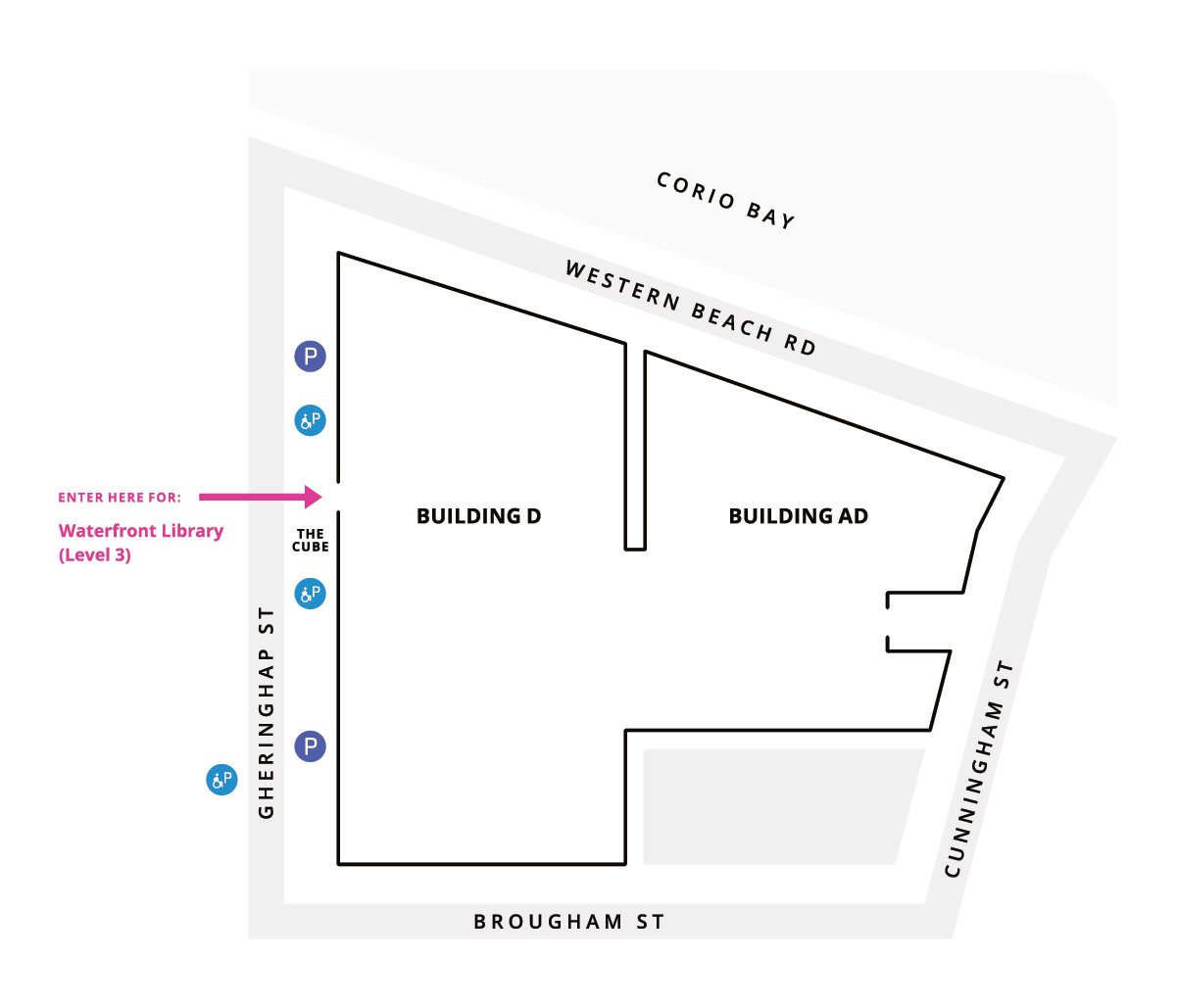 Waterfront campus map