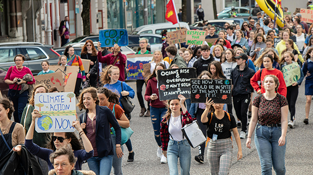 People protesting demanding climate action in Australia