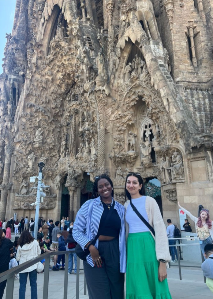 Ebony and a friend in Spain