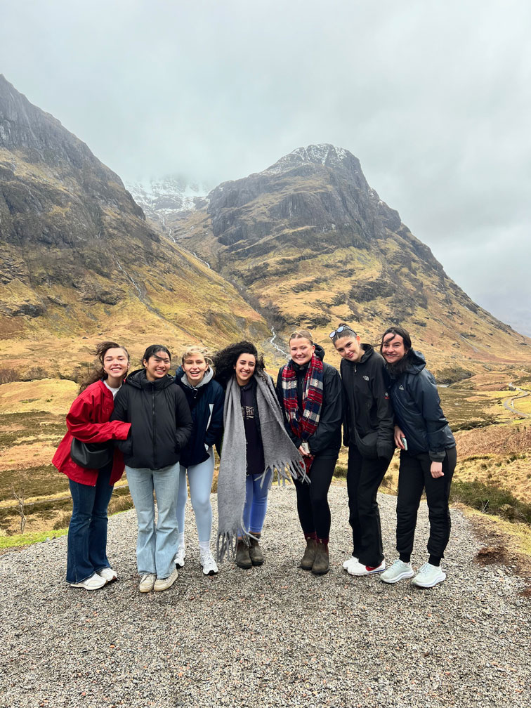 Hannah and friends in the Scottish Highlands