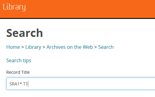 Screenshot of archived unit guides more advanced search field