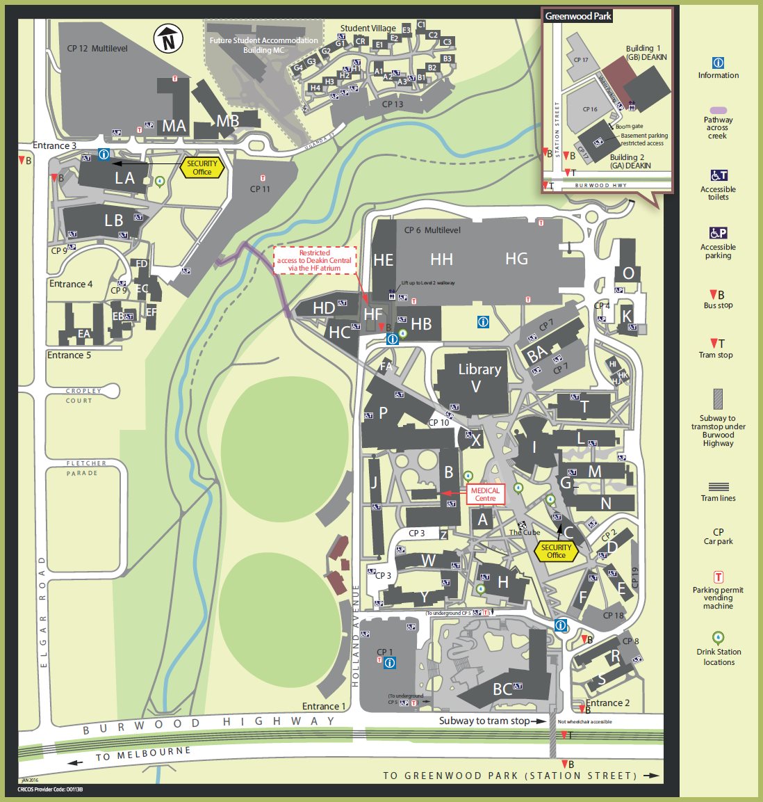 Melbourne Burwood campus map
