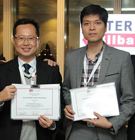 Deakin alumnus, Huy Quan Vu, and his supervisor, Dr Gang Li, win third place in in the IFITT Journal Paper of the Year Award. 